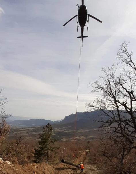 héliportage conduite forcée clarescombes serhy.fr producteur d'énergie hydroélectrique alpes 04 05 france